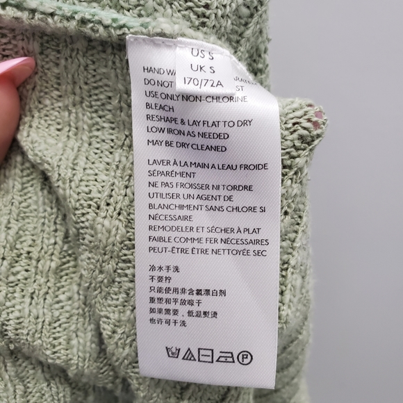 Free People Knit Maxi Skirt "Claudia" Front Slit Mint Green Size S - EUC! - Picture 9 of 12